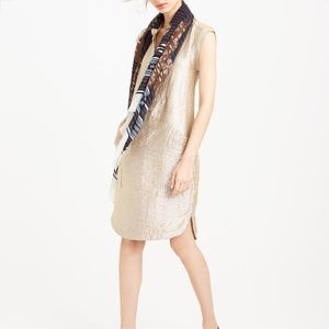 J. Crew gold champagne metalic Lame Shirtdress